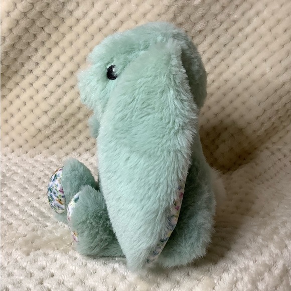 Green and Pink Floral-Eared Stuffed Bunny - Picture 5 of 7